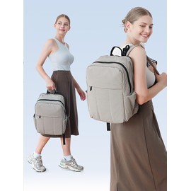 MOMINSIDE Diaper Bag Backpack with 15 Pockets, Quilted Baby Bag for Boys Girls, Baby Registry, Large Changing Pad, Stroller Straps, Lightweight,Grey