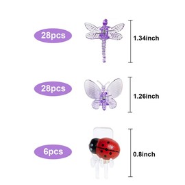 XVYLFZNP 62pcs Orchid Clips Colorful Butterfly Plant Clips Ladybug Orchid Support Clips Dragonfly Vine Clips Garden Plant Vine Flower Clips