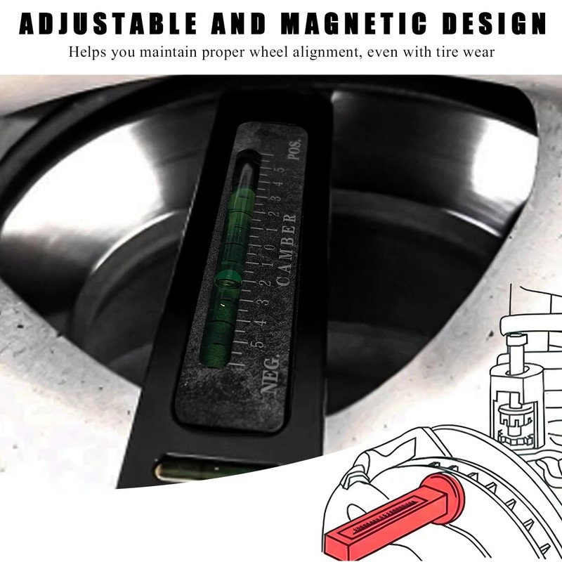 KVAEY Adjustable Magnetic Gauge Tool, Camber Caster Strut Wheel Hub