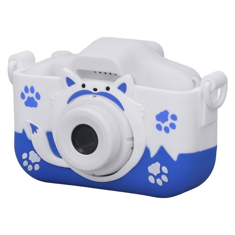 Kids Camera Small Portable Blue Children's Cute Cartoon Fox Shape