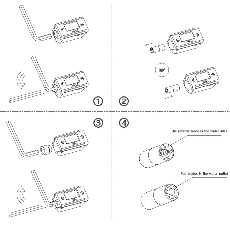 DIYhz G1/4 Aluminum Alloy Shell LCD displaydigital Display Flow Thermometer