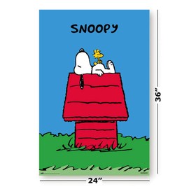 Peanuts - TV Show Comic Poster (Snoopy & Woodstock On Doghouse) (Size: 24" x 36")
