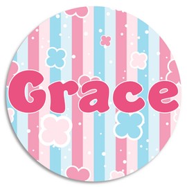 Kiwi Gifts Grace - 3 Pack Circle Stickers 3 Inch - Name Tag Water Bottle School Supplies