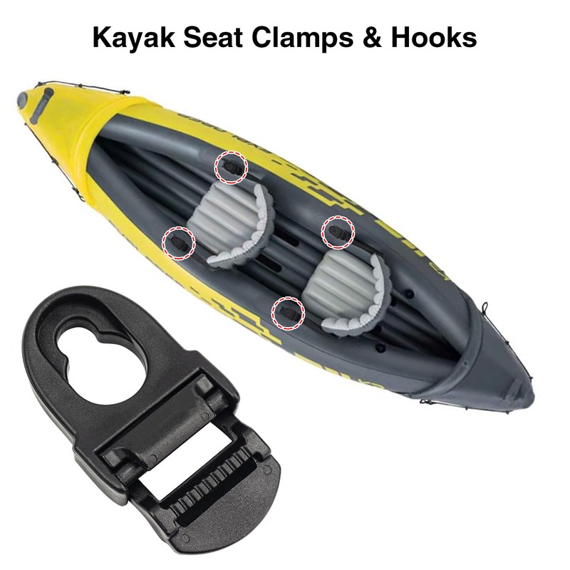 Omoojee 4 Sets Kayak Seat Clips and Hooks, Kayak Replacement