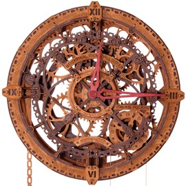 WOODEN.CITY 3D Wooden Puzzles for Adults Crafts - Industrial Vintage Wall Clock Model Kit - Mechanical Clock Building Kit - Engineering Hobbies