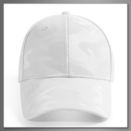 Buzz Selection CAP204 Solid Color Camouflage Cap, Hat Design, Stylish, Cool, Men's, Women's,, white
