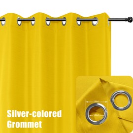 BONZER Waterproof Indoor/Outdoor Curtains for Patio Thick Privacy Grommet Curtains for Bedroom, Living Room, Porch, Pergola, Cabana, 1 Panel, 54W x 84L inch, Yellow