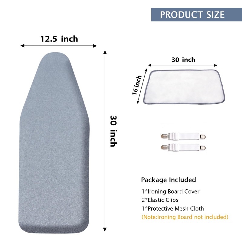 SheeChung 12.5"x32" Small Table Top Ironing Board Cover and Pad,Fits