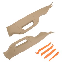 HQPASFY A Pillar Grab Handle Interior Trim 1 Pair Compatible with 2011-2016 Ford F250 F350 F450 F550 Super Duty Replace# BC3Z-2503599-AA, BC3Z-2503598-AA Left Right Driver Passenger Side Tan