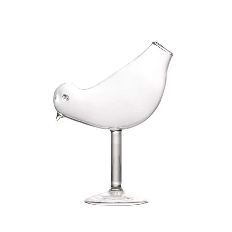 FEIlei Glass Cup, 150Ml Creative Bird Shape Cocktail Goblet Glass