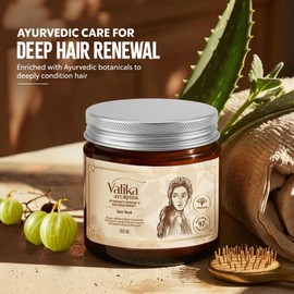 Vatika Naturals Strengthening & Nourishment Hair Mask I 300ml I with Amla, Bhringraj, Haritaki Chhilka & Aloes, Ayurvedic Vegan Formula for Strong & Healthy Hair