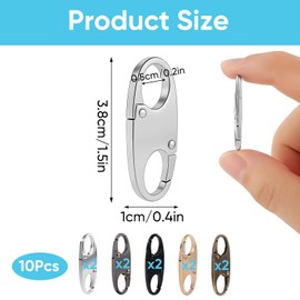 Zipper Lock Clips Anti Theft - 10PCS Double Sided Zip Clips - Theft Deterrent Detachable Zipper Connectors – Compact Bag Anti Pickpocket Zip Lock for Travel Outdoor Protection