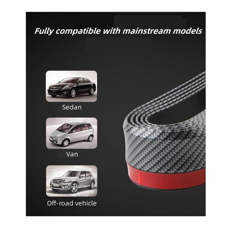 WeFoonLo Universal Car Front Bumper Spoiler Rubber Sticker Lip Splitter