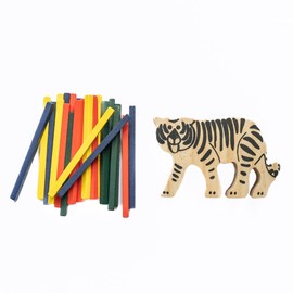 Chinchilla® Tricky Tiger Skill Game Wooden Tiger 24 Sticks Includes Game Instructions Promote Skill and Stacking Fun