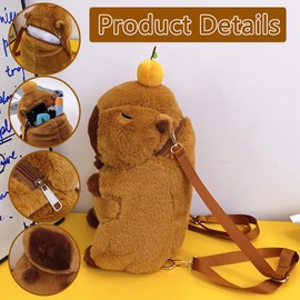 SWZY Capybara Backpack, Capybara Schoolbag for kids,3D Cute Animal Cartoon Rucksack, Kids Rucksack Student School Bookbag（37cm）