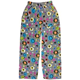 iscream Big Girls Heavyweight Plush Pants - Happy Daze, Small (6/8)