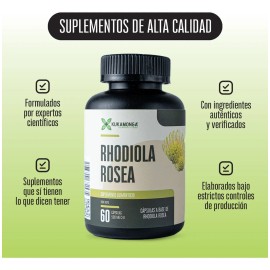 Rhodiola Rosea Adaptgeno Antienvejecimiento  60 Cpsulas  Aumenta la Energa, Mejora el Estado de nimo y Resistencia  Ideal para el Bienestar General y 