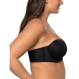 Vanity Fair Womens Beauty Back Smoothing Strapless Bra, 4-way Stretch Fabric, Lightly Lined Cups Up To H Bra, Midnight Black, 40DD US