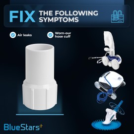 BlueStars Ultra Durable 1-1/2 Inch Pool Vacuum Hose Cuff - Replacement for 1-1/2" diameter Spiral-Wound Pool Hose - Repair Hose Ends Connect Vacuum Head - Pack of 4