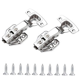Mokife Hinges for Cabinet Doors, Softclose, Pack of 2 Cabinet Hinges, Kitchen Pot Hinges, Corner Stop, Stainless Steel Furniture Hinges with Damper for Kitchen Cabinet, Wardrobe