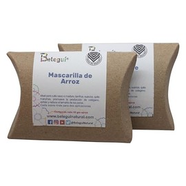 Belegui Mascarilla facial de arroz limpia hidrata ilumina y exfolia Pack 2                                                                            