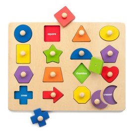 Puzzle De Clavijas De Madera Coogam Montessori, Tablero De C                                                                                          