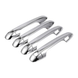 REPAIROCK 4pcs Exterior Door Handle Cover Car Door Handle Protector with Keypad ABS Chrome Silver Tone for Toyota Tacoma 2016-2023