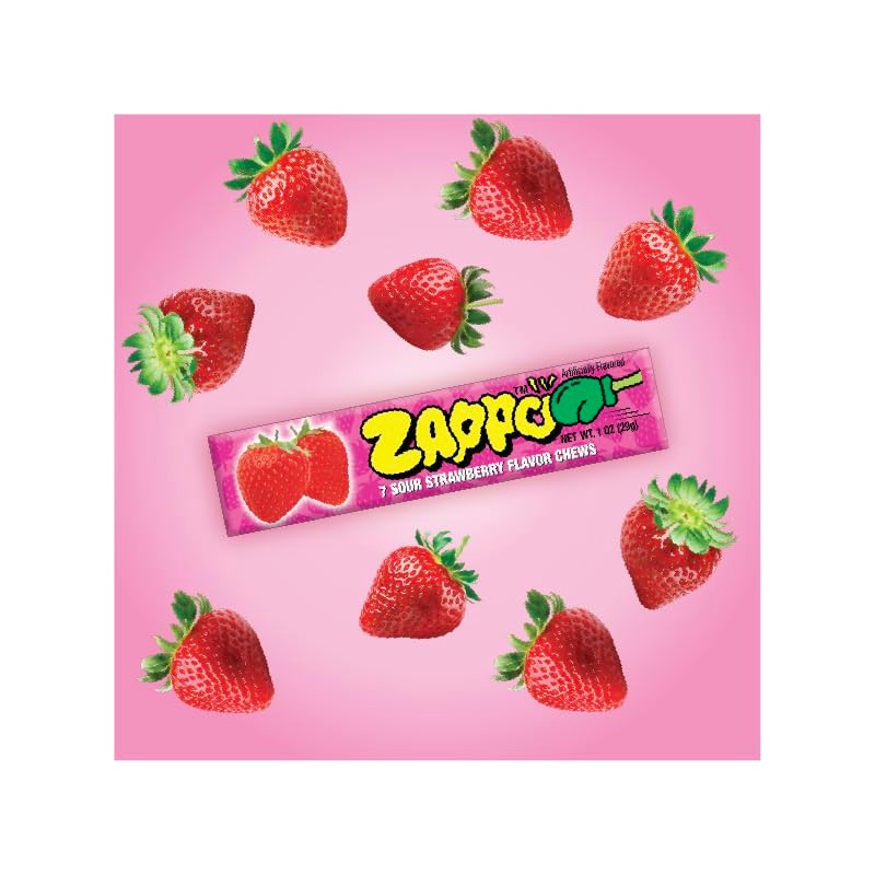 Zappo Sour Flavored Chews Packs (10 Pack, Mix)