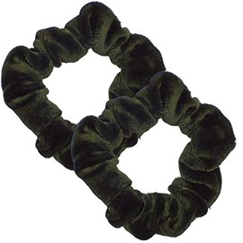 Topkids Accessories Velvet Small Elastic Hair Bands Hair Scrunchies Hair Bobbles Ponio Ponytail Band Hair Bands Hair Elastic Bands Hair Scrunchies for Women & Hair Bobbles for Girls (Bottle Green)