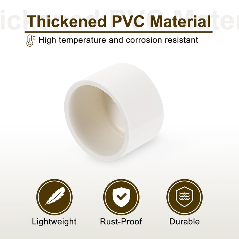sourcing map 4Pcs PVC Pipe End Cap Fitting, 1.3" Furniture