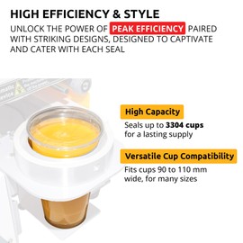 ALDKitchen Cup Sealing Film Clear | Seals 3304 Cups per Roll | 90mm-105mm | 2 Pcs | Compatible with PP, PET and Paper Cups (2)