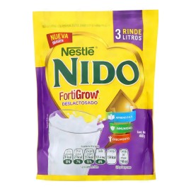 Leche de fórmula en polvo Nestlé Nido FortiGrow Deslactosada en bolsa de 1 de 460g a partir de los 2 años