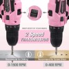 WORKPRO 12V Pink Cordless Drill Driver Set Home Tool 61PC