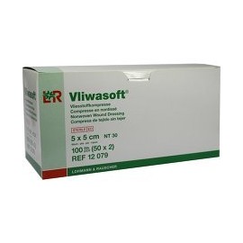 Vliwa Soft Non-Woven Swabs 5 x 5 cm Sterile 6 Ply 100 StÃ ¼ ck