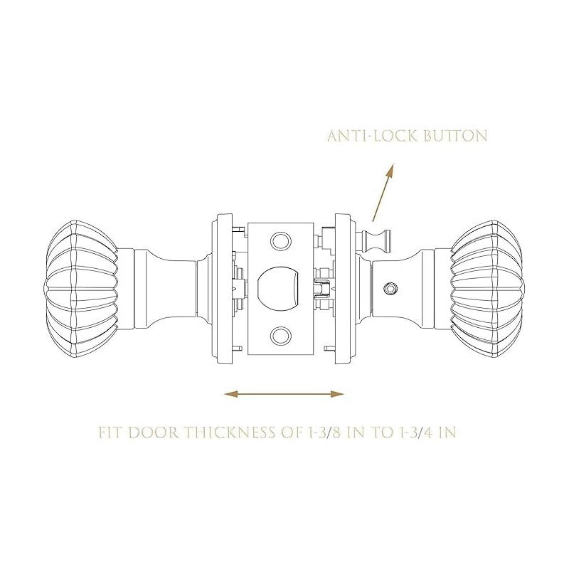 Cielsa Dawn Glass Door Knobs Interior with Lock, Satin Nickel