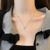 ZZ ZINFANDEL Rhinestone Gold Bow Necklace Dainty Butterfly Choker,Silver Bow