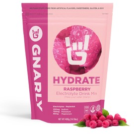 Gnarly Nutrition Hydrate Electrolyte Powder – Raspberry Exercise Hydration Drink Mix – NSF Contents Certified – Electrolyte Solution, Performance & Recovery – Raspberry, 14.10 oz