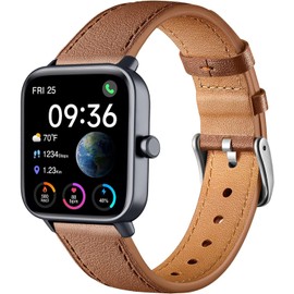 Issinlky Band for Gloryfit Smart Watch IDW19, 22mm Leather Business Band for Veryfit IDW13/IDW16/IDW18, TUYOM LW36, H1/D1,T50S, P66/P66D/P72/P95, Y6,YB54, G39, AGPTE LW11 Smart Watch