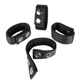 IronSeals 4 Pack Black Nylon Belt Keeper Buckle Clip with Double Snaps
