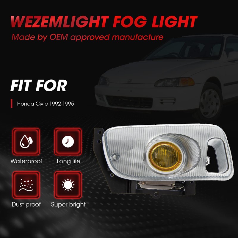 WEZEMLIGHT Fog Lights Assembly Replacement For 1992 1993 1994 1995