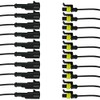 ESUPPORT 1 Pin Way Car Auto Waterproof Electrical Connector Plug Socket Kit with Wire AWG Gauge Marine Pack of 10