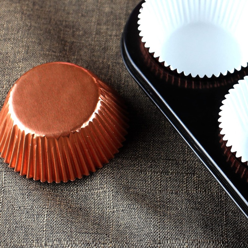 Foil Cupcake Liners Baking Cups Paper Standard Rose Gold, 200