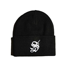 Sullen Monogrammed Tattoo Lifestyle Cuff Beanie Soft Body Embroidery Black