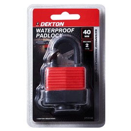 Dekton DT70160 Waterproof Padlock 40MM, Silver, 40 mm