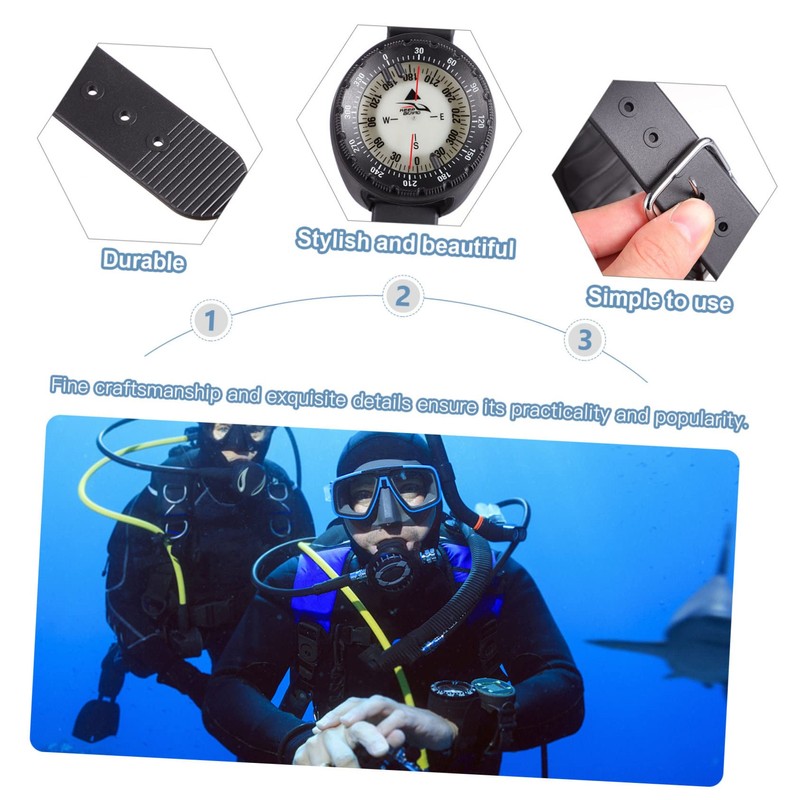 Kisangel 1pc Compass Watch Strap Portable Camping Compass for Outdoor