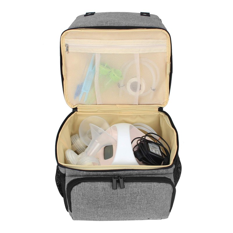 (Breast Pump Backpack, Gray) - Luxja Breast Pump Bag with