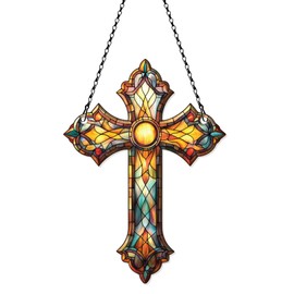Cross Ornaments Acrylic Window Hanging - Christian Cross Decor - Gifts for Christians - Home Wall Room Decorations - Acrylic Ornament