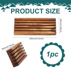 FINGERINSPIRE Wooden Place Card Display Stand 15x6x2cm Rectangle 5 Rows Dark Goldenrod Pine Wood Postcard Display Holder,Item Stand for Earring Display Card Business Card Greeting Card Photo Stamp