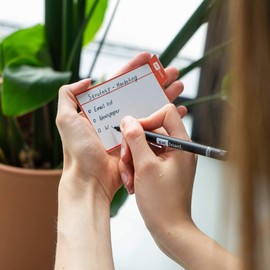 PATboard Scrum Board and Kanban Board - 16 Task Cards Medium - with nanocups® for Glass - Navy Blue