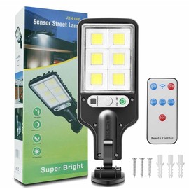 Solar Street Lights Outdoor, High Brightness Dusk to Dawn LED Lamp, with Remote Control, IP65 Waterproof for Parking Lot, Yard, Garden, Patio, Stadium, Plaza